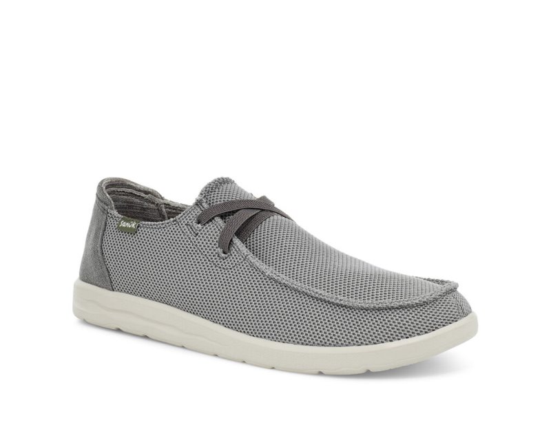 Basket Sanuk Shaka Mesh No-tie Homme - Grise CTZFVY263